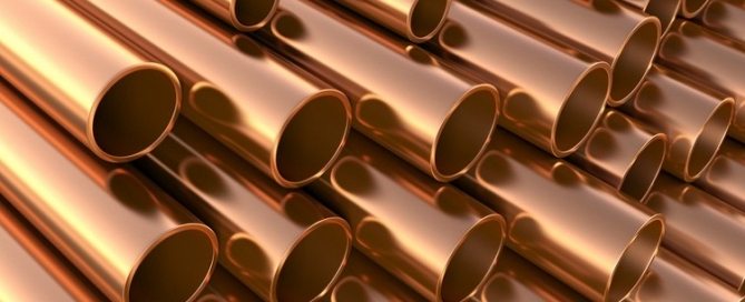 Diameters of copper pipes in inches and millimeters