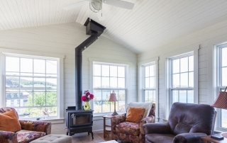 Chimney pipe passage through the ceiling